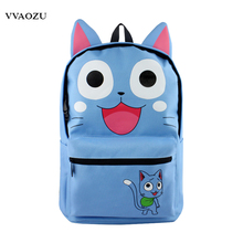 Hada cola anime Cosplay Mochila Unisex gato feliz estilo Mochila escolar Bolsa Mochila 2024 - compra barato