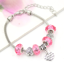 1PC New Arrival Valentine Jewelry European Bead Style I love you Heart Charms Bracelet for Valentine's Day Gift Jewelry Pulseras 2024 - buy cheap