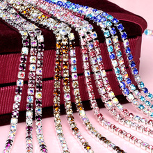 SS6 2mm 1Row 10 Yard Colorful Close Rhinestone Cup Chain With Silver Claw Rhinestone Trimming For DIY Garment Accessories Y2957 2024 - buy cheap