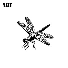 YJZT-calcomanía de libélula de estilo étnico, vinilo delicado, pegatina artística para coche, C19-0635 negro/plata, 15,2 CM x 13,7 CM 2024 - compra barato