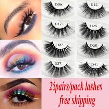 Visofree 25 pairs/lot False Eyelashes 3D Faux Mink Lashes Natural Fake Lashes Long Makeup Extension Eyelash Mink Eyelashes 2024 - buy cheap