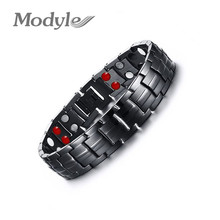 Modyle-braceletes magnéticos de aço inoxidável 361l, modelo masculino, pulseiras de germânio, equilíbrio térmico, l 2024 - compre barato