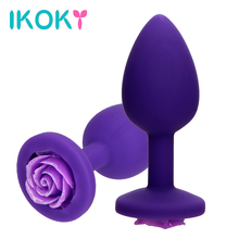 IKOKY-tapón Anal de silicona para hombres y mujeres, Juguetes sexuales anales con flores rosas, tapón Anal, masaje de próstata, productos eróticos para adultos 2024 - compra barato