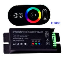 Wholesale 1 pcs DC12-24V 6Ax3channel 18A led dimmer GT888 RF remote touch RGB led controller for 5050 RGB led strip lights 2024 - buy cheap