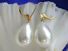 2015 Beautiful  12x16mm White Shell Pearl Drop Dangle Earrings  Grade DIY Jewelry Design Wholesale and retail 2024 - buy cheap