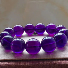 Pulsera de cuentas redondas de cristal púrpura para mujer, pulsera de cristal de amatista Natural, cuarzo, 17mm, 18mm, 19mm, 20mm, AAAAA 2024 - compra barato