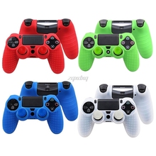 Funda de goma de silicona antideslizante 2 en 1 para Sony PlayStation 4, PS4, DS4 Pro, mando delgado con 2 tapas AUG_22, envío directo 2024 - compra barato