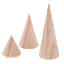 9 Pieces Wholesale Unpainted Plain Cone Wooden Ring Display Stand Holder Organizer 3 Size Vintage Jewery Organizer DIY Crafts 2024 - buy cheap