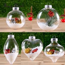 MagiDeal-bola de nieve de Navidad transparente recargable, adorno colgante para árbol, caja de regalo, decoraciones para el hogar 2024 - compra barato