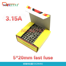 100pcs/box 5*20mm 3.15A 250V Fast fuse 5*20 F3.15A 3150mA 250V Glass Fuse 5mm*20mm New and original 2024 - buy cheap