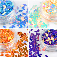 12 Colors Holographic Nail Sequins Glitter Horse Eye Shaped Shiny Nail Flakes Paillette Manicure Nail Art Flakes Decoration GF02 2024 - buy cheap