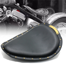 Assento universal para motocicletas, retrô, marrom, preto, em couro, para harley personalizado, chopper bobber 2024 - compre barato