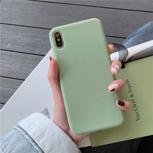 Fresh Matcha Green Phone Case for Iphone X Xs Max Candy Full Protective Case for Iphone 6s 7 8plus Xr Soft Tpu Back Cover 2024 - buy cheap