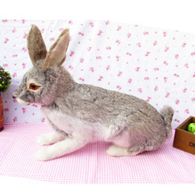 simulation animal large 44x35cm gray rabbit toy model polyethylene&furs Resin handicraft decoration gift A1461 2024 - buy cheap