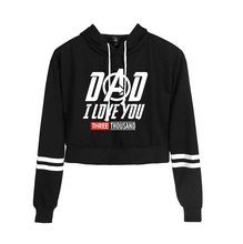 I Love You 3000 Fashion Printed Long Sleeve Cropped Hoodies Women Hooded Pullover Crop Tops 2019 Casual Streetwear Clothes 2024 - buy cheap