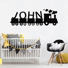 Tren de humo para pared, adhesivo personalizado con nombre para guardería, dormitorio de niños, decoración del hogar, sala de estar, mural artístico de vinilo EA866 2024 - compra barato