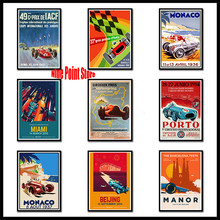 Monaco grand prix classic motor racing pop Coated paper Art Poster Tessuto Top Stampa Della Parete Della Casa Decor 42*30cm 2024 - buy cheap