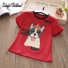 2018 Funny Children T-Shirts Summer New Tops Short Sleeve Boys/Girls Cute Dog Pattern Clothing Casual Baby Kids Tees 2024 - buy cheap