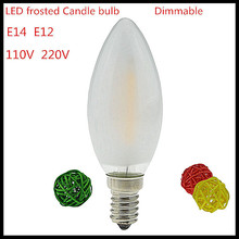 1X NEW 2W 4W 6W E14 E12 110V 220V dimmable LED Filament Candle Bulb frosted polish lamp Replace Incandescent Light Energy Saving 2024 - buy cheap