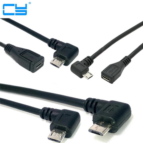 Удлинитель Micro USB 3. 0 5Pin штекер-гнездо адаптер длинный штекер 90 градусов правый и левый Угловой кабель 2022 - купить недорого