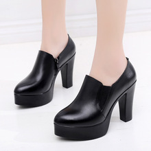 Big Size 33-43 Deep Mouth Block Heels Platform Shoes Woman 2022 High Heels Pumps Women Office Shoe Black Shoes Ladies 2024 - buy cheap