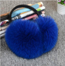 Real Fox Fur Winter Earmuffs Ladies Warm Natural Raccoon Earmuffs Plush With Headphones Girls Warm Ear Warmer Earmuffs Fur 2024 - buy cheap