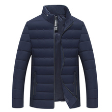 Jaqueta fina masculina de algodão com gola alta, casaco quente e confortável de algodão para homens da moda, inverno 2018 2024 - compre barato