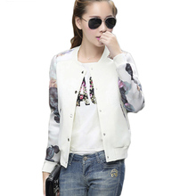 2019 Women Jacket Brand Tops Flower Print Girl Plus Size Casual baseball Sweatshirt Button Thin Bomber Long Sleeves Coat Jackets 2024 - buy cheap