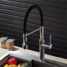 Chrome Kitchen Sink Crane Kitchen Faucets Deck Mount Pull Down Dual Sprayer Nozzle Torneira De Cozinha Mixer Water Taps 2024 - buy cheap