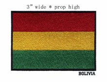 Patches bordados com bandeira 3 "largura bolília cores vermelha amarela e verde com contorno preto/cores doces 2024 - compre barato