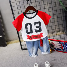 New Summer Boys Clothing Sets Toddler Infant Kids Baby Boys T-shirt+ Shorts Pants 2 Pcs Clothes Sets 2-6years 2024 - buy cheap