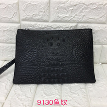 Crocodile pattern cowhide Leather men's clutch bag men's handbag men mobile phone bag card holder wallet business men purse 2024 - buy cheap