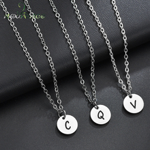 Nextvance-collar de acero inoxidable con A-Z de letras para hombre y mujer, colgante con inicial de moneda redonda dorada, regalo de cumpleaños 2024 - compra barato