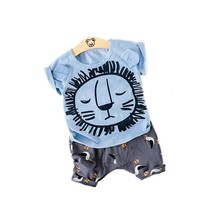 Roupas de verão para bebês, meninos e meninas, calções de desenho animado com camisetas e shorts infantis, trajes de algodão para crianças 2024 - compre barato