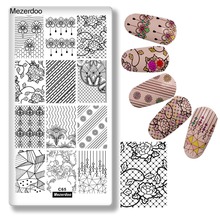 Flower Asymmetric Geometry Nail Art Stamping Plate Diy Lace Floral Summer Manicure Image Plate Nail Print Tool Metal Decorations 2024 - buy cheap