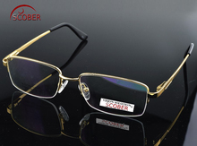 2019 Eyeglasses = Scober Alloy Semi-rim Frame Commercial Custom Made Optical Prescription Myopia Glasses Photochromic -1 To -6 2024 - buy cheap