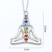 Reiki-colgante de cristal con forma de Ángel para mujer, collar con piedras de imitación de 7 Chakras, colgante de punto de Chakra, colgante de árbol de la vida, joyería 2024 - compra barato