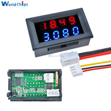 Amperímetro voltímetro Digital de CC, 0,28 pulgadas, LED pantalla Dual roja y azul, 4 bits, 5 cables, CC 200V, 10A, fuente de alimentación 2024 - compra barato