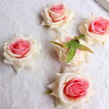 Cabeças de rosas de chá, 8cm, tecido grande de alta qualidade toque real, corpete de pulso para damas de honra, material de decoração artesanal diy, coroa de cabelo 2024 - compre barato