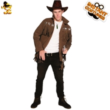 Halloween Men Cosplay Cowboy Coat Costume Fancy Dress Cool Western Cowboy Costumes Purim Adult Party Set 2024 - buy cheap