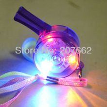 Free Shipping 2PCS/lot Light Up Whistles LED Flashing Blinking Favors Rave Lanyard Whistle EDC 2024 - buy cheap