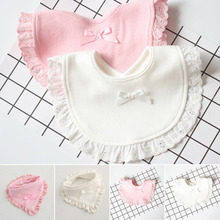 Baby Soft Bibs Burp 100% Cotton Lace Bow Pink And White Bib Baby Girls Lovely Cute Bib Infant Saliva Towels 2024 - buy cheap