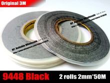 2mm wide, 3M Double Sided Adhesive Black Tape, Widely using for Samsung, Huawei, Phone, Xiaomin Frame Display Repair, 2Roll 2024 - buy cheap