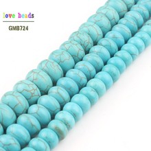 wholesale Turquoises Rondelle Stone Beads For Making Jewelry15.5" 6mm 8mm 10mm 12mm 2024 - buy cheap