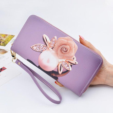 Women Long Clutch Wallets Female Fashion PU Leather Bowknot Coin Bag Phone Purses Famous Designer Lady Cards Holder Wallet 2024 - buy cheap