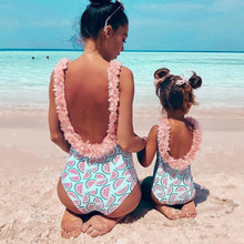 Summer Toddler Infant Baby Girls Watermelon Swimsuit Swimwear Swimming Bikini Floral Sleeve Backless Beachwear Cute 2024 - buy cheap