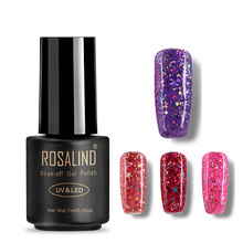 ROSALIND Gel 1S Black Bottle 7ML Star&Moon glitter S01-12 UV&LED Manicure Soak-Off Gel Nail Polish Nail Art Manicure Gel Varnish 2024 - buy cheap