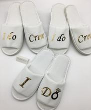 customize name glitter wedding bridesmaid bride spa slippers Matron of honor Flower Girl Hen Bachelorette party favors gifts 2024 - buy cheap