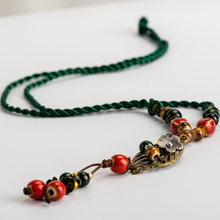 Jingdezhen hankd colares memorial de contas cerâmicas artesanais com borla, colares com correntes tradicionais # iy365 2024 - compre barato