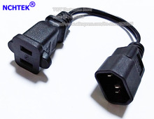NCHTEK IEC 320 C14 штекер в США 2-контактный гнездовой кабель адаптера питания, C14 к Nema 1-15R адаптор питания со шнуром/Бесплатная доставка/6 шт. 2024 - купить недорого
